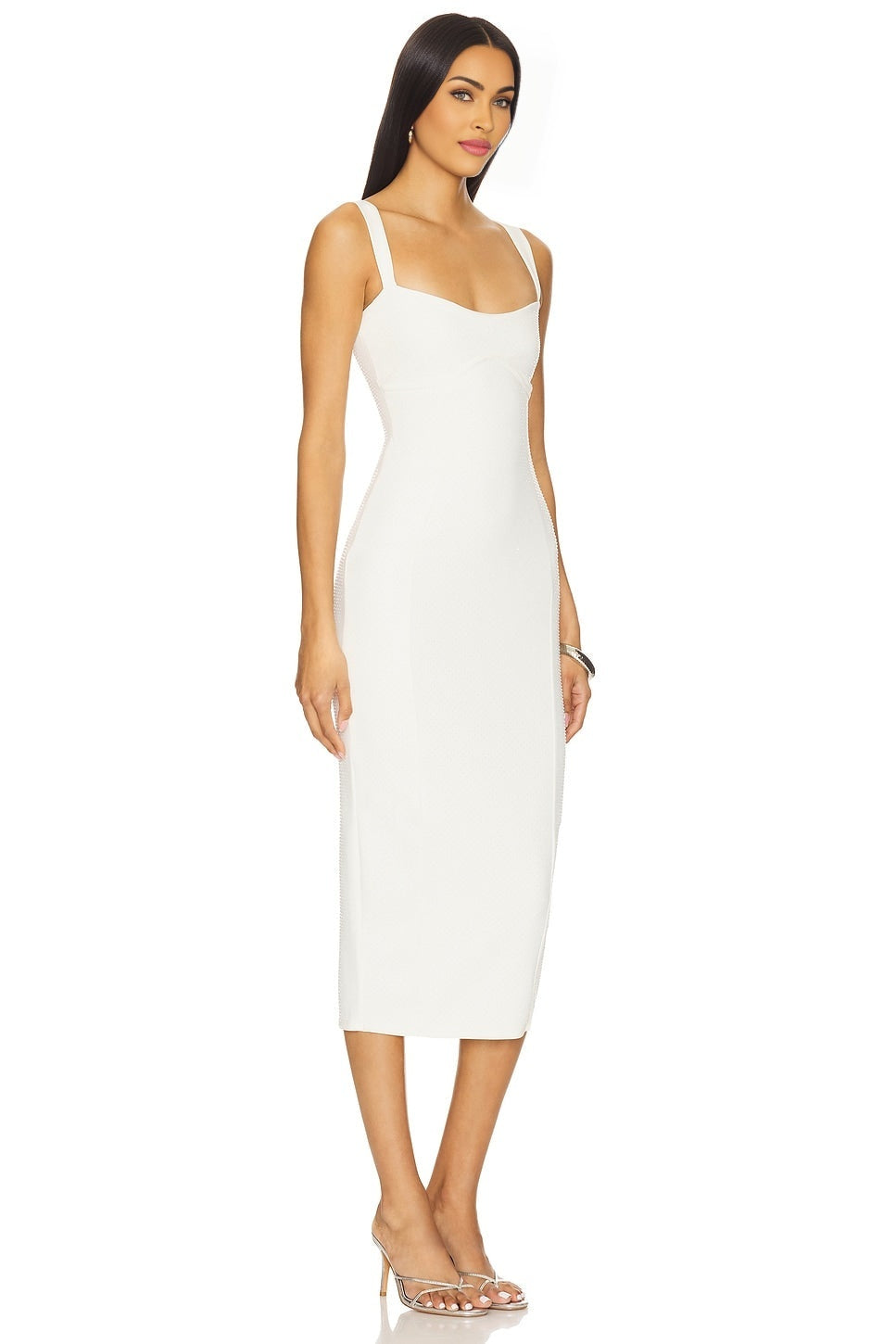 Sculpting Crystal Sweetheart Midi Dress Good American