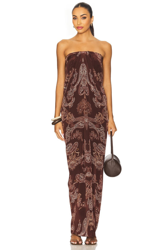 Off Shoulder Maxi Dress ROCOCO SAND