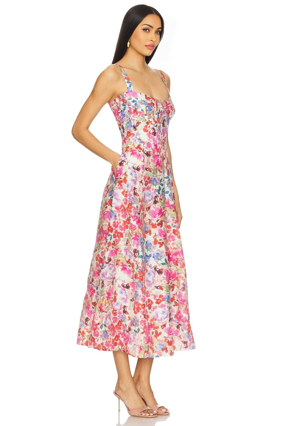 Lilah Corset Midi Dress Bardot