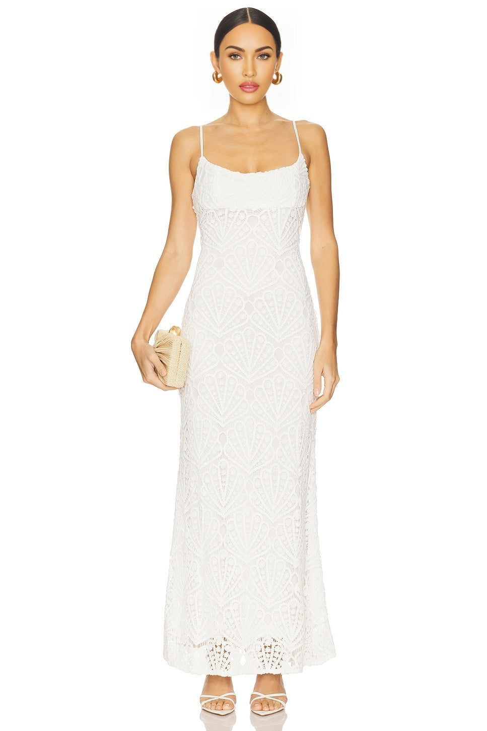 Adoni Crochet Midi Dress Bardot