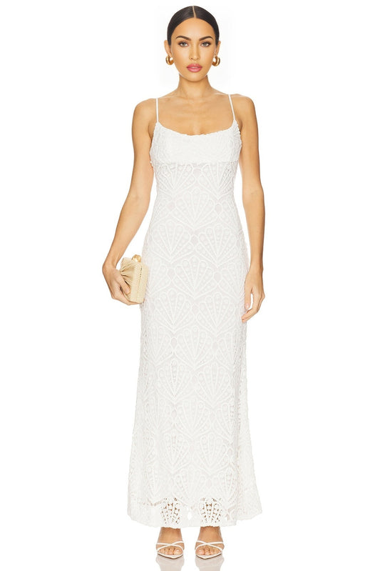 Adoni Crochet Midi Dress Bardot