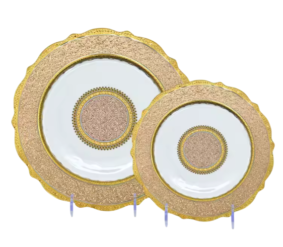 Rosalina Royal Embossed Plates Set 2 Pcs Dinner Set Jacqueline van Hoef