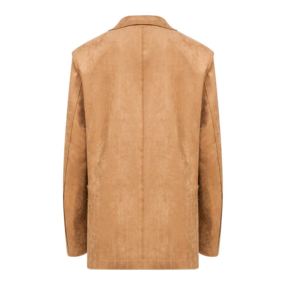 Suede Jacket – Embroidered Design – Lapel Collar – Vintage Luxury Style