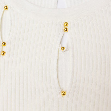 Sweater Dress – Sleeveless Bodycon – Cutout Detail – Luxury Designer Style