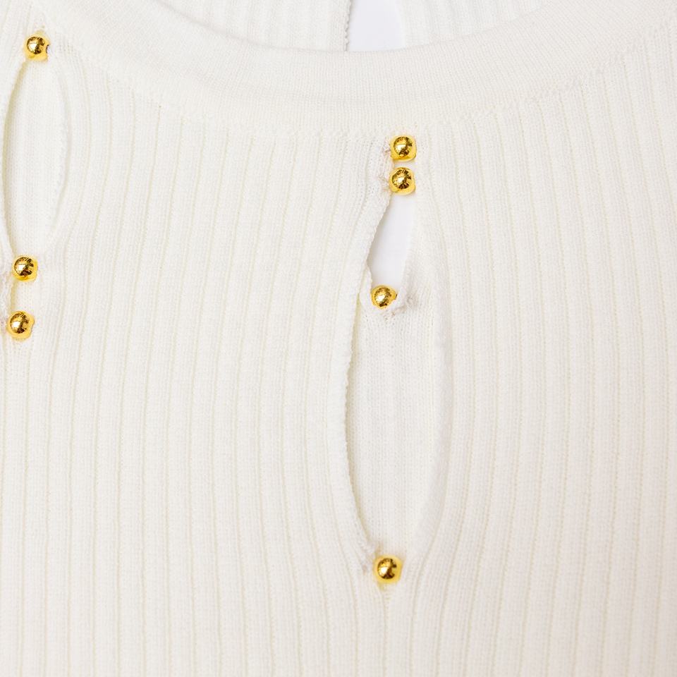 Sweater Dress – Sleeveless Bodycon – Cutout Detail – Luxury Designer Style
