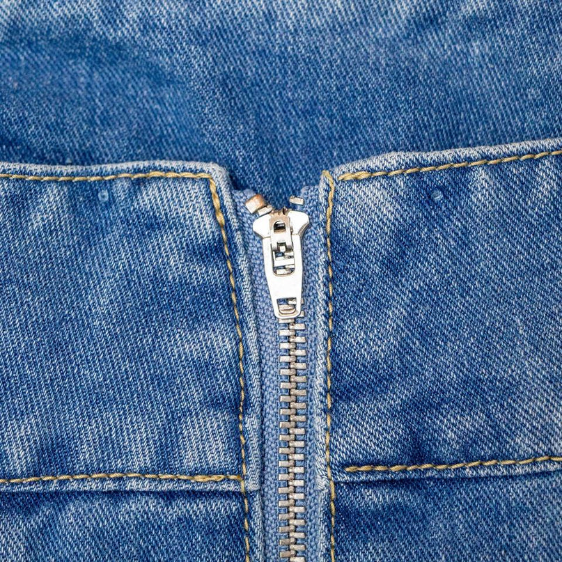 Midi Dress – Blue Denim – Spaghetti Straps – A-Line Summer Style