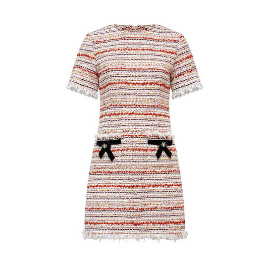Mini Dress – Pink Tweed – Round Neckline – Elegant French Style
