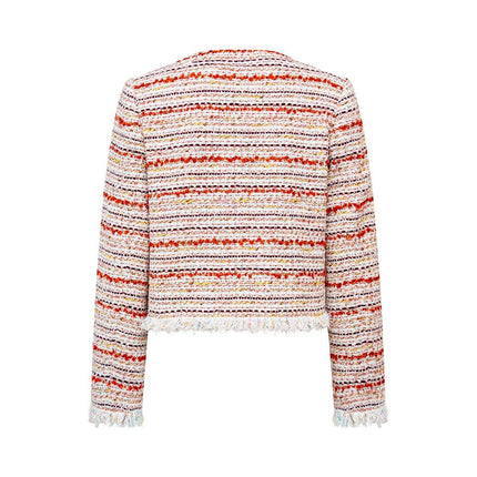 Tweed Jacket – Single Breasted – Round Neckline – Elegant Spring Style