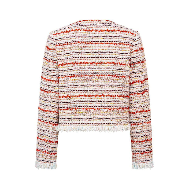 Tweed Jacket – Single Breasted – Round Neckline – Elegant Spring Style