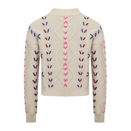 Pullover Sweater – Crochet Knit – Striped Pattern – Vintage Fall Style