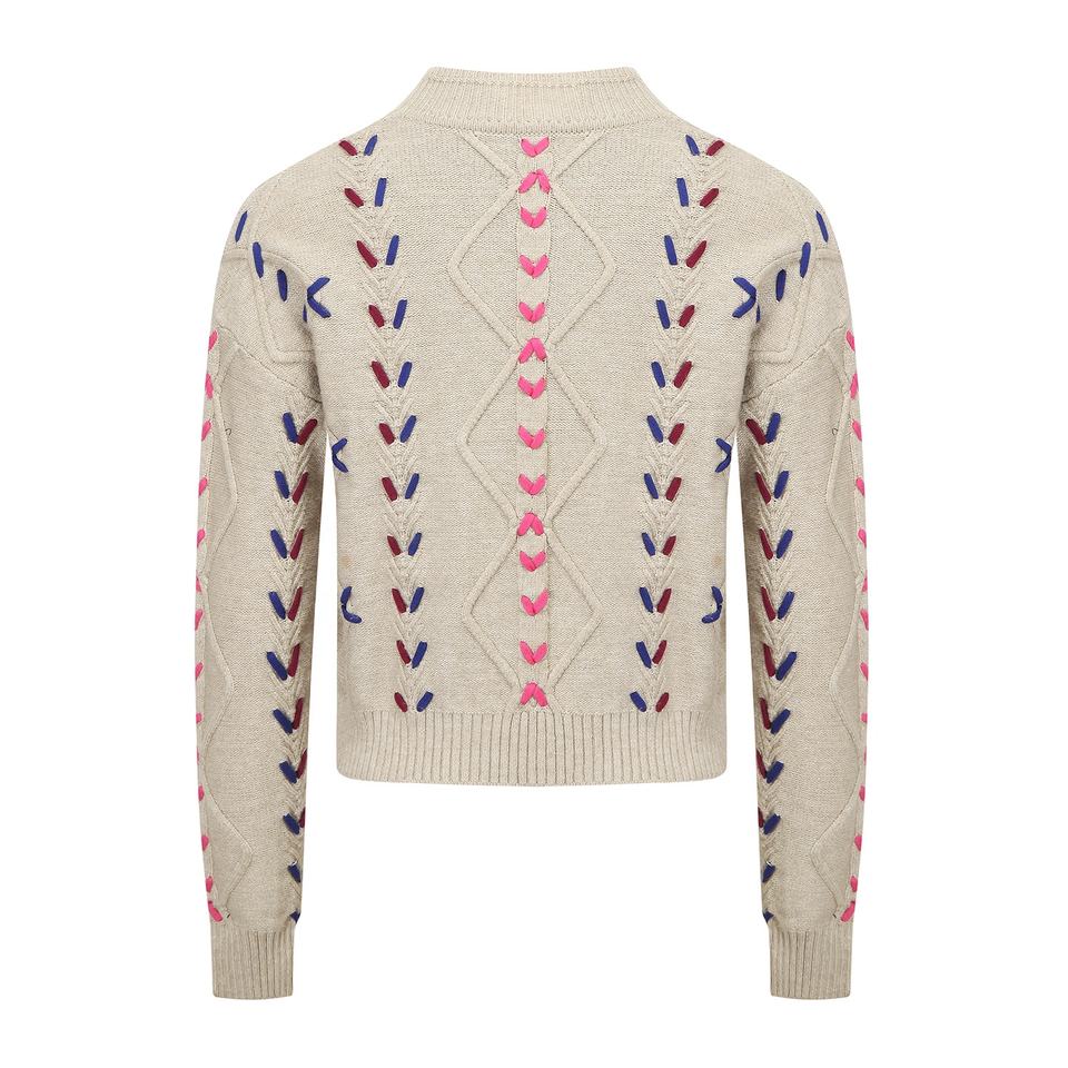 Pullover Sweater – Crochet Knit – Striped Pattern – Vintage Fall Style