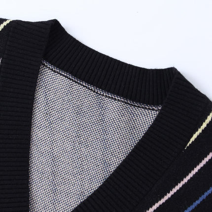 Knit Cardigan – Vintage Wool Blend – V-Neck – One Button Closure
