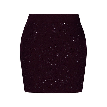 Jasmine Van Hoef Sparkle Knit Cardigan And Mini Skirt Set