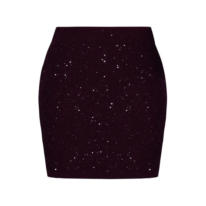 Jasmine Van Hoef Sparkle Knit Cardigan And Mini Skirt Set