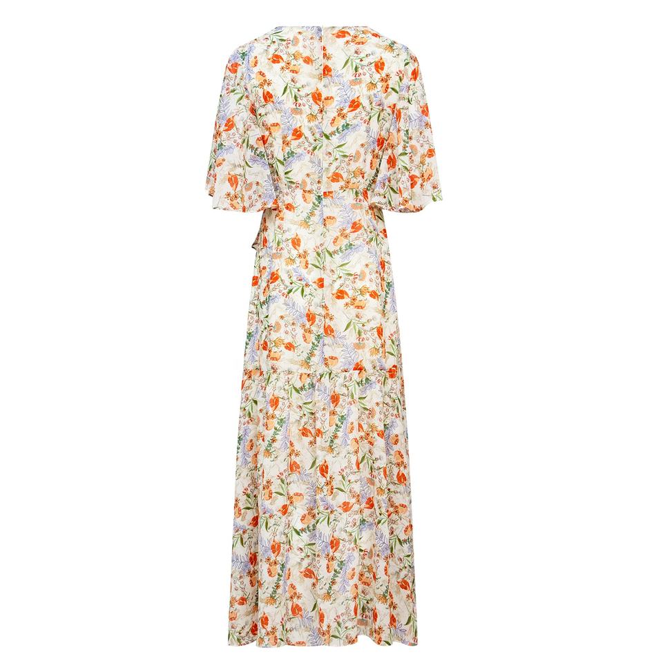 Maxi Dress – Floral Print – Crossover V-Neck – Bohemian Dinner Style