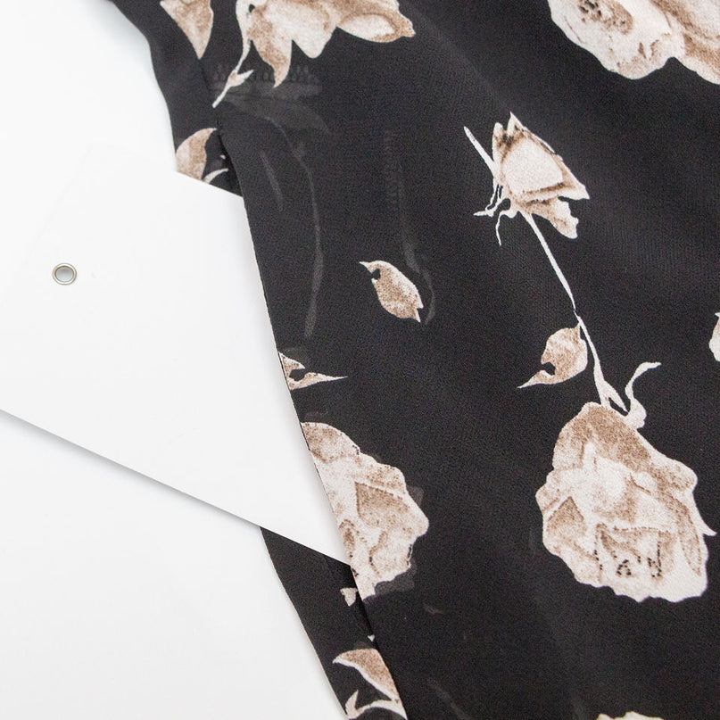 Midi Dress – Black Floral Print – Sleeveless V-Neck – Chic Party Style