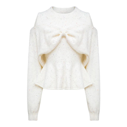 Knit Sweater – Round Neckline – Vintage Solid Design – Elegant Winter Style