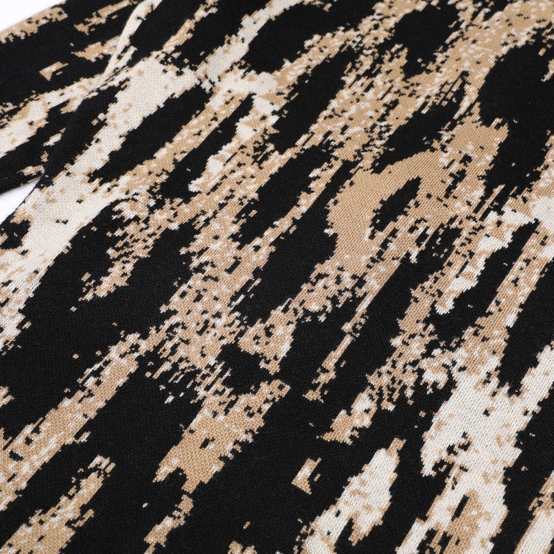 Selene Van Hoef Abstract Leopard Knit Midi Dress