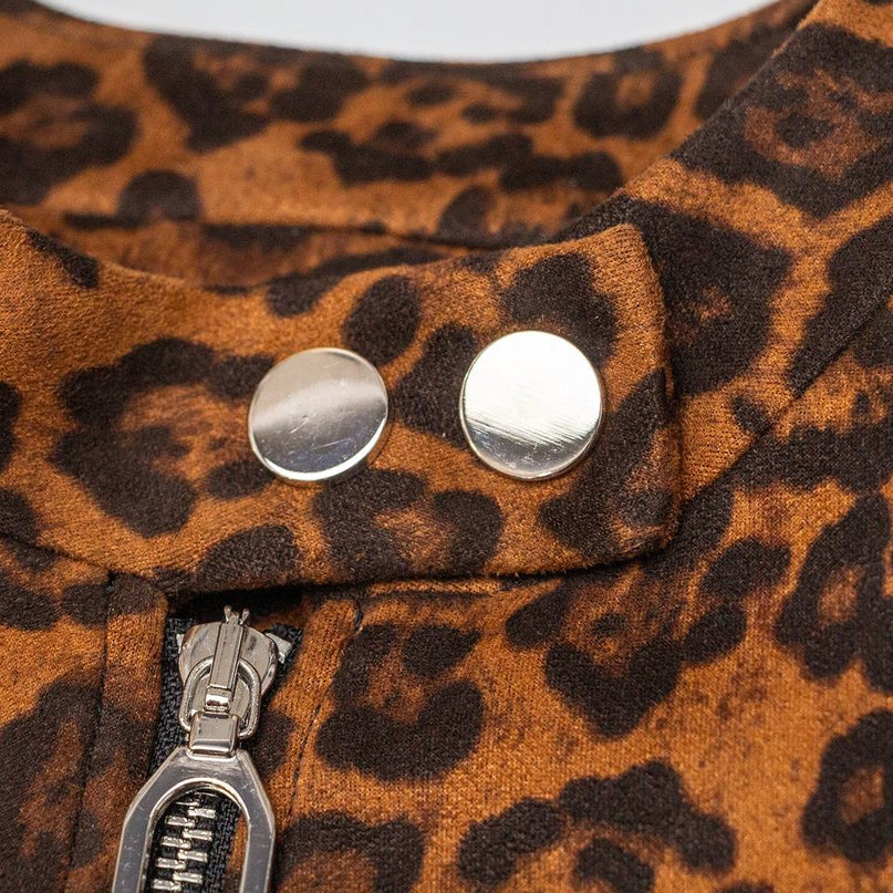 Jacket – Faux Suede Leopard Print – Y2K Streetwear – Luxury Fall Style