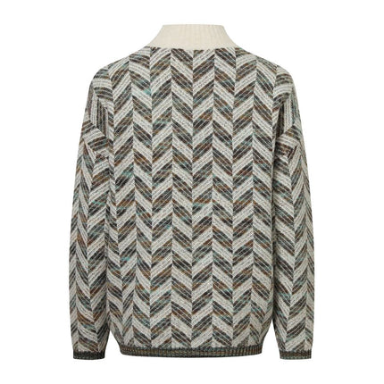 Pullover Sweater – 100% Cotton – Herringbone Pattern – High Street Style