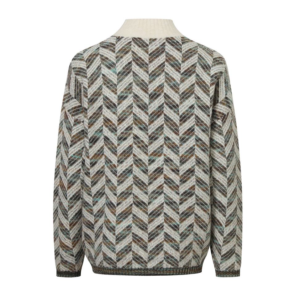 Pullover Sweater – 100% Cotton – Herringbone Pattern – High Street Style
