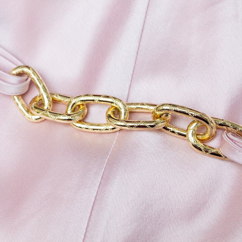 Evening Dress – Pink Satin Maxi – Notched Neckline – Elegant Modest Style