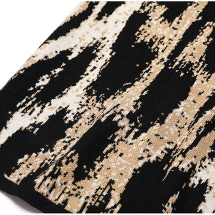 Selene Van Hoef Abstract Leopard Knit Midi Dress