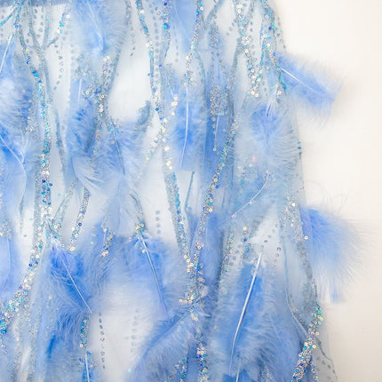 Evening Dress – Feather Fringe Hem – Sleeveless Bodycon – Luxury Chic Style