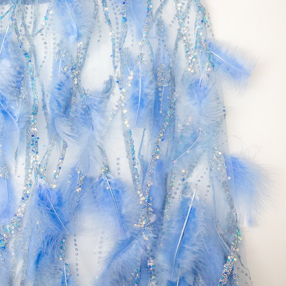 Evening Dress – Feather Fringe Hem – Sleeveless Bodycon – Luxury Chic Style