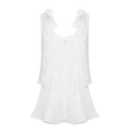 Mini Dress – Elegant A-Line Design – U-Neckline – Vintage Inspired Style