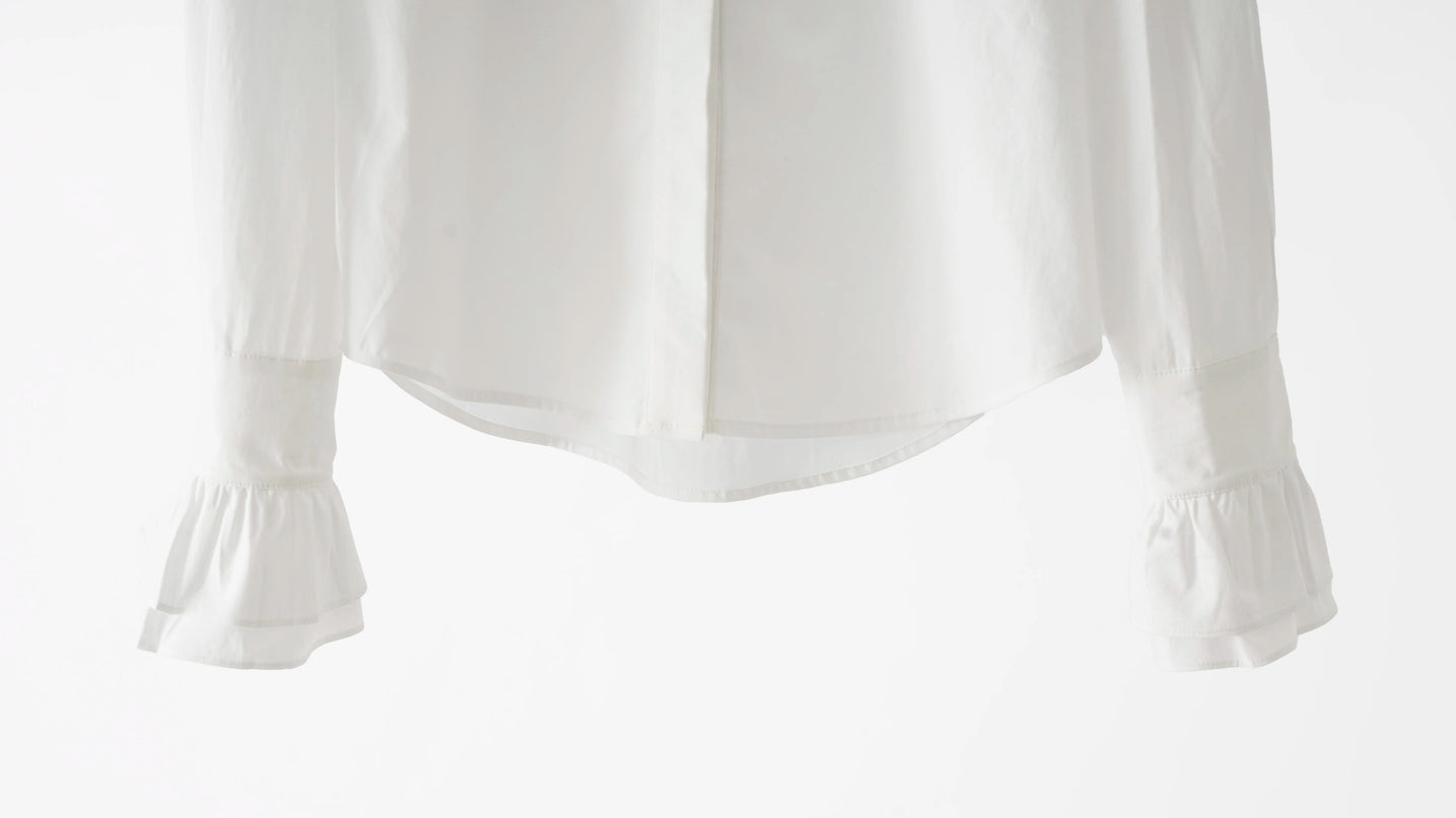 Harper Van Hoef Ruffle Front High-Neck Blouse