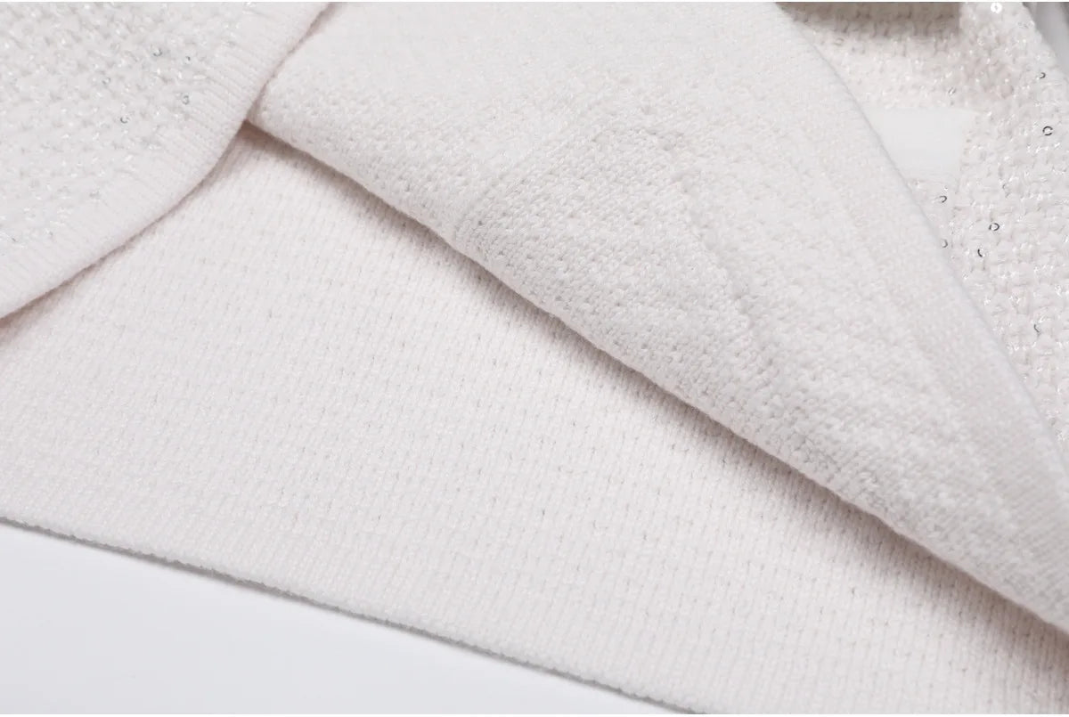 Madeline Van Hoef Bow-Detail Jacket And Knit Midi Skirt Set