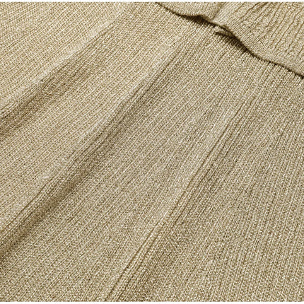 Nora Van Hoef Shimmer Knit Cardigan And Flared Mini Skirt Set