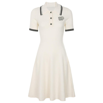 Zoe Van Hoef Contrast-Trim Polo Knit Dress