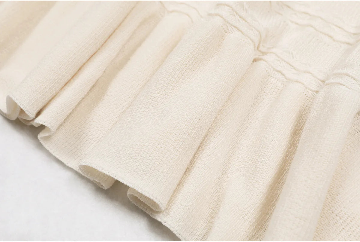 Isabella Van Hoef Knit Cardigan And Ruffle Midi Dress Set