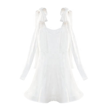Mini Dress – Elegant A-Line Design – U-Neckline – Vintage Inspired Style