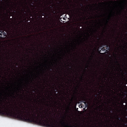 Jasmine Van Hoef Sparkle Knit Cardigan And Mini Skirt Set