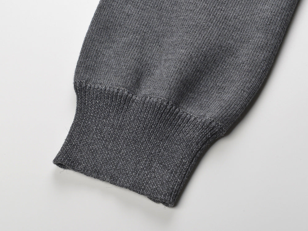 Minimalist Knit Set: A-Line Skirt & Cropped Cardigan with Refined Details in Gray