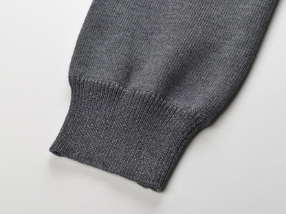 Minimalist Knit Set: A-Line Skirt & Cropped Cardigan with Refined Details in Gray