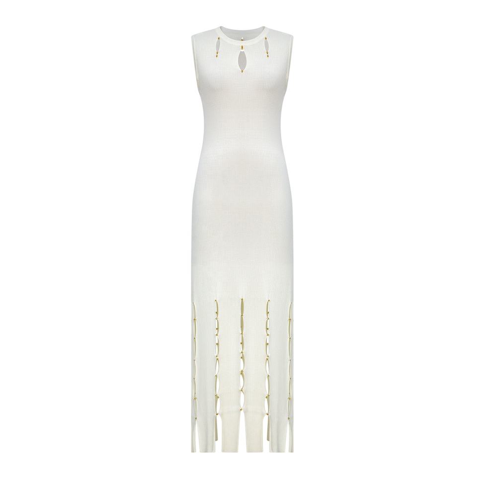 Sweater Dress – Sleeveless Bodycon – Cutout Detail – Luxury Designer Style