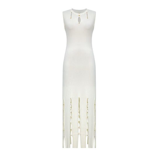 Sweater Dress – Sleeveless Bodycon – Cutout Detail – Luxury Designer Style
