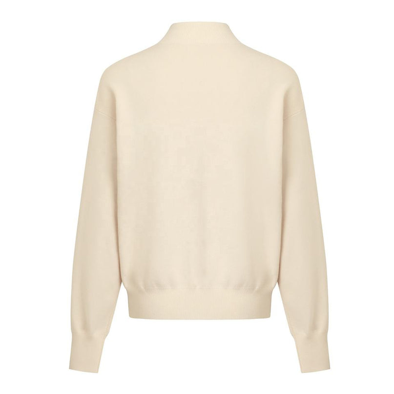 Pullover Sweater – Embroidered Design – Round Neckline – Elegant Everyday Style