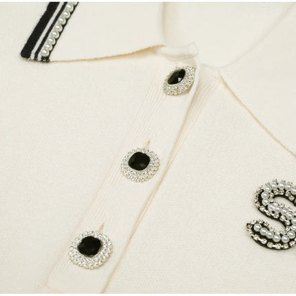 Zoe Van Hoef Contrast-Trim Polo Knit Dress