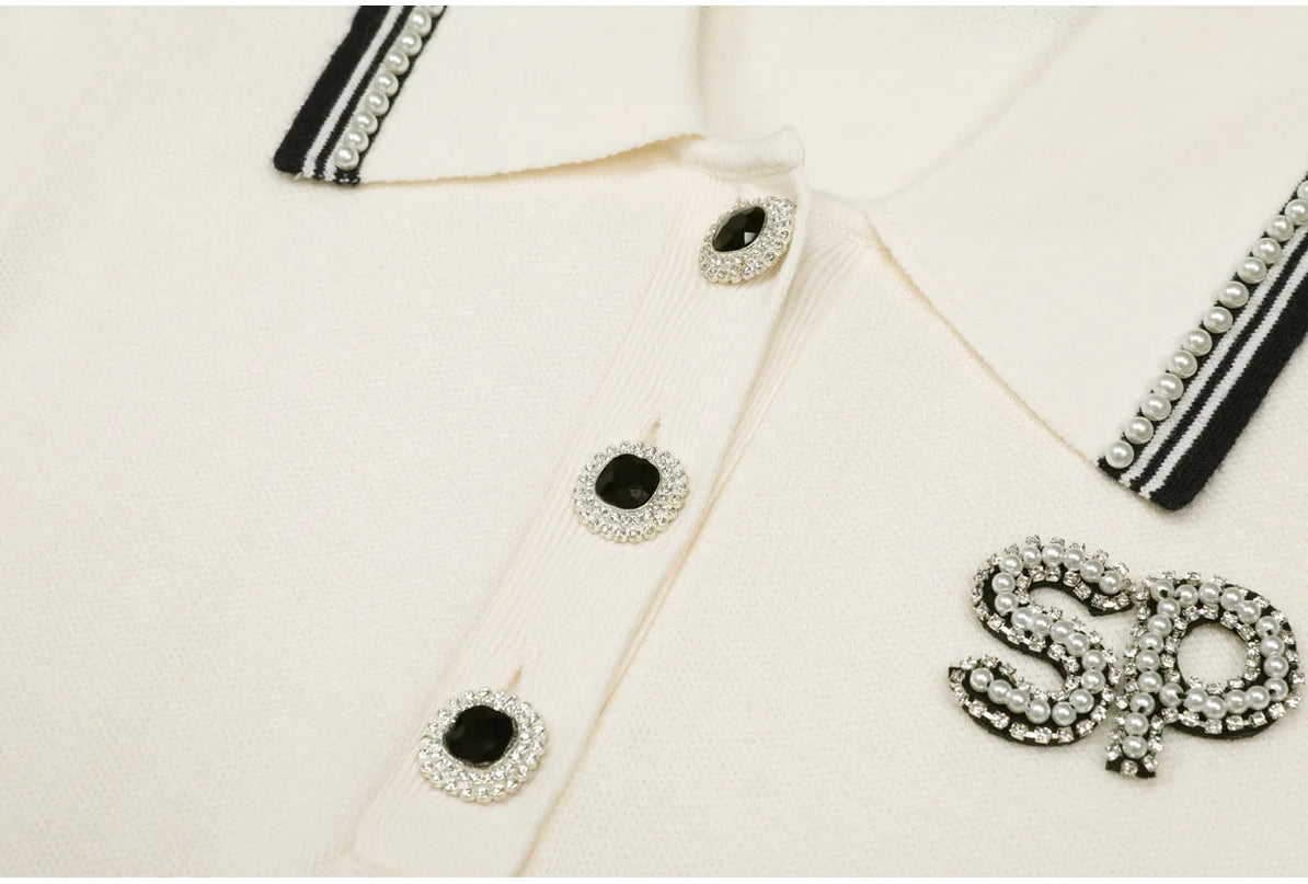 Zoe Van Hoef Contrast-Trim Polo Knit Dress