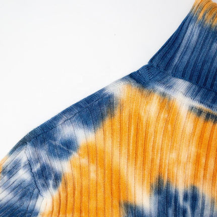 Knit Top – Colorful Turtleneck – Psychedelic Punk Style – Luxury Winter Wear