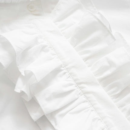 Harper Van Hoef Ruffle Front High-Neck Blouse