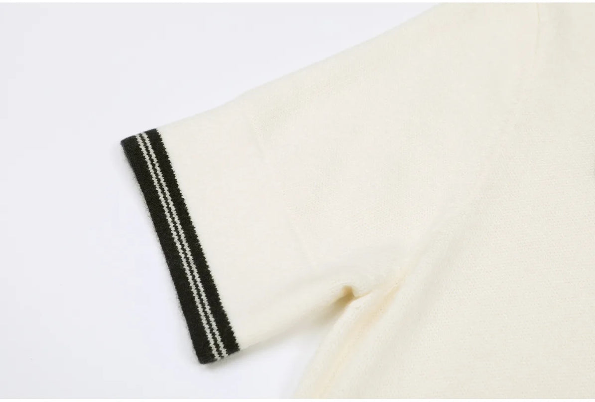 Zoe Van Hoef Contrast-Trim Polo Knit Dress