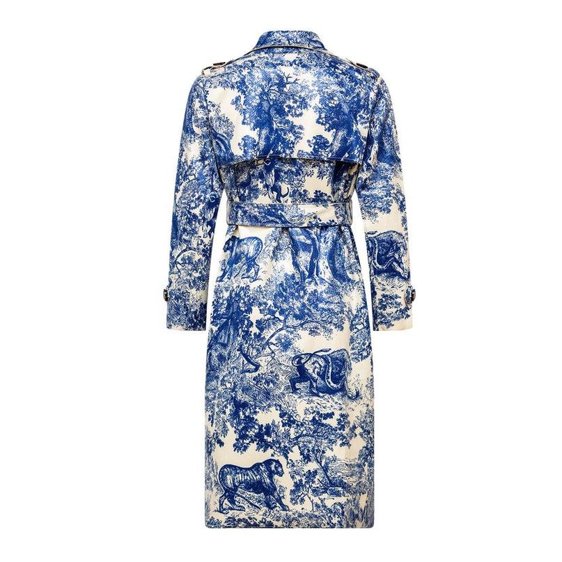 Trenchcoat – Toile De Jouy Print – Belted Waist – Luxury Winter Style
