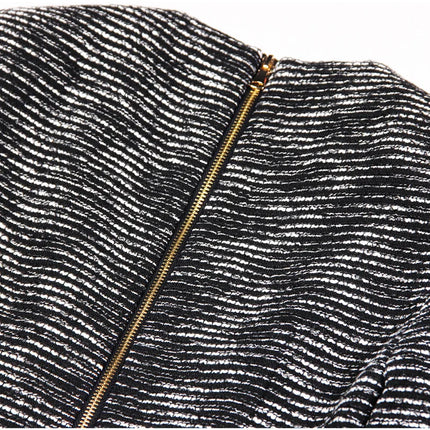 Lena Van Hoef Fringe Hem Tweed Mini Dress