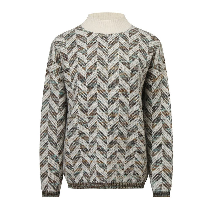 Pullover Sweater – 100% Cotton – Herringbone Pattern – High Street Style